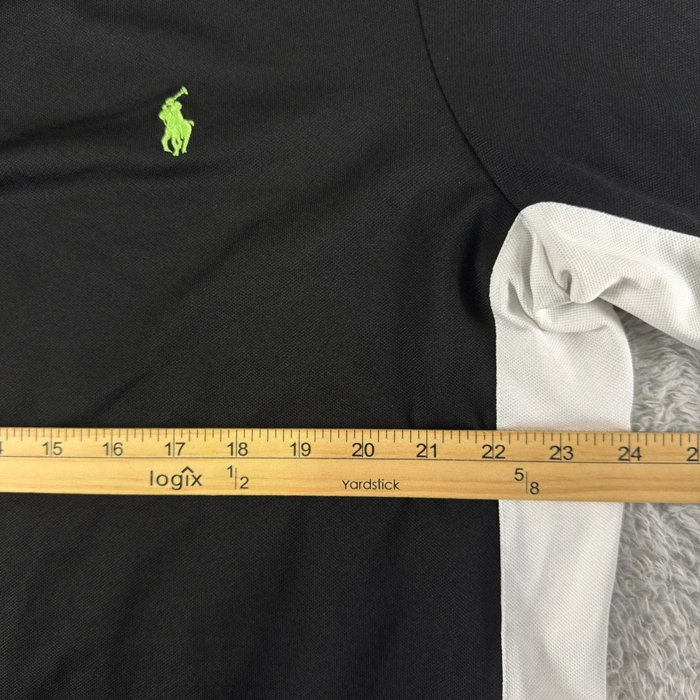 Polo Ralph Lauren Performance Mens XL Black White Colorblock Golf Polo Shirt